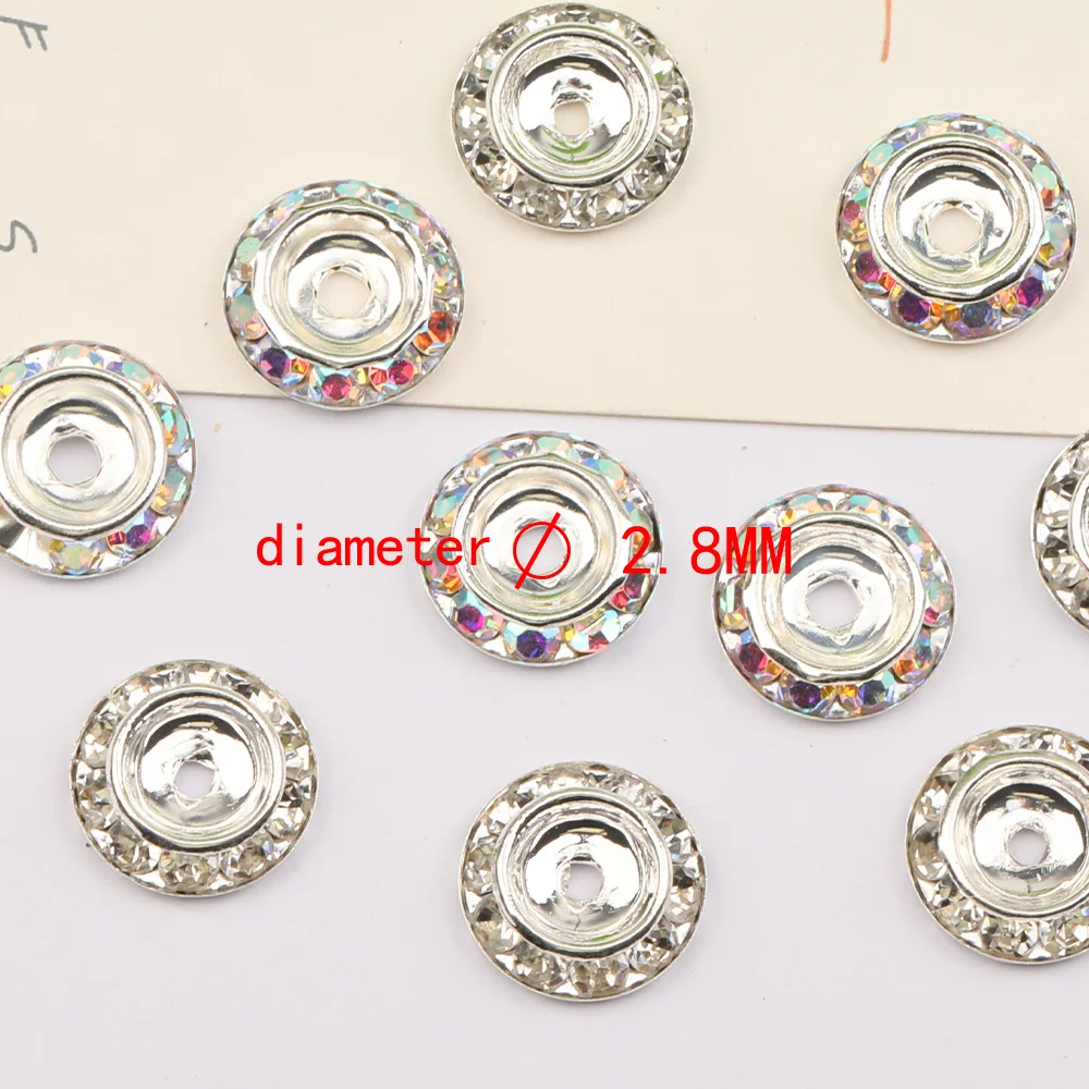 Cordial Design 200Pcs 15*15MM Copper Spacer/Hand Made/Round Shape/Rhinestone Effect/Jewelry Findings & Components/DIY Beads Part - cordial