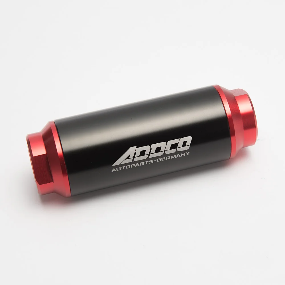 40 Micron BLACK FUEL FILTER INLINE -6AN -8AN -10 AN UNIVERSAL HIGH FLOW TURBO ADF09901