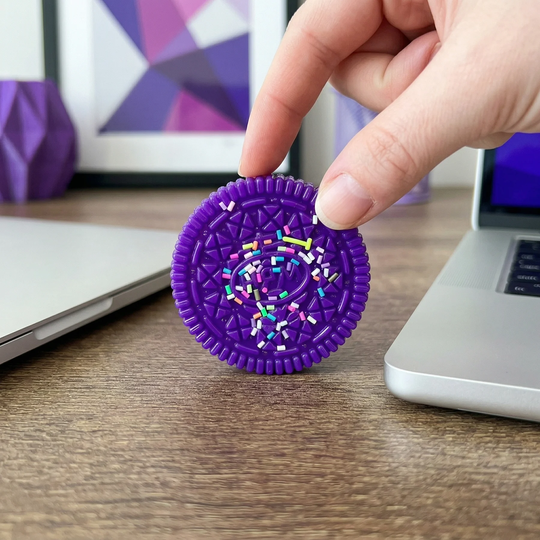 Stress-Relief Cookie-Shaped Squeeze Toy - Cute and Realistic Jelly Stress Reducer