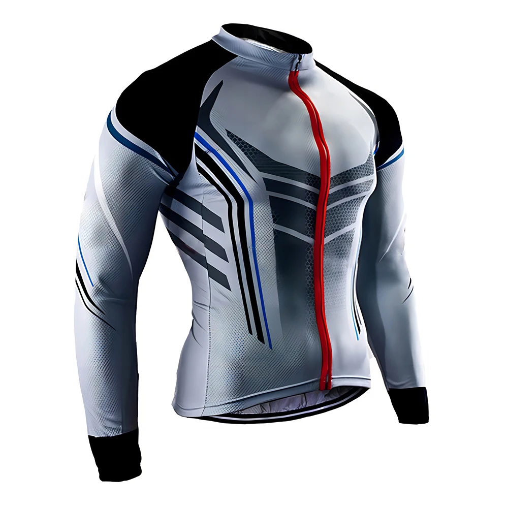 Spring and autumn men's outdoor long sleeve suit gel cushion quick drying trousers mountain bike racing sports suit 2