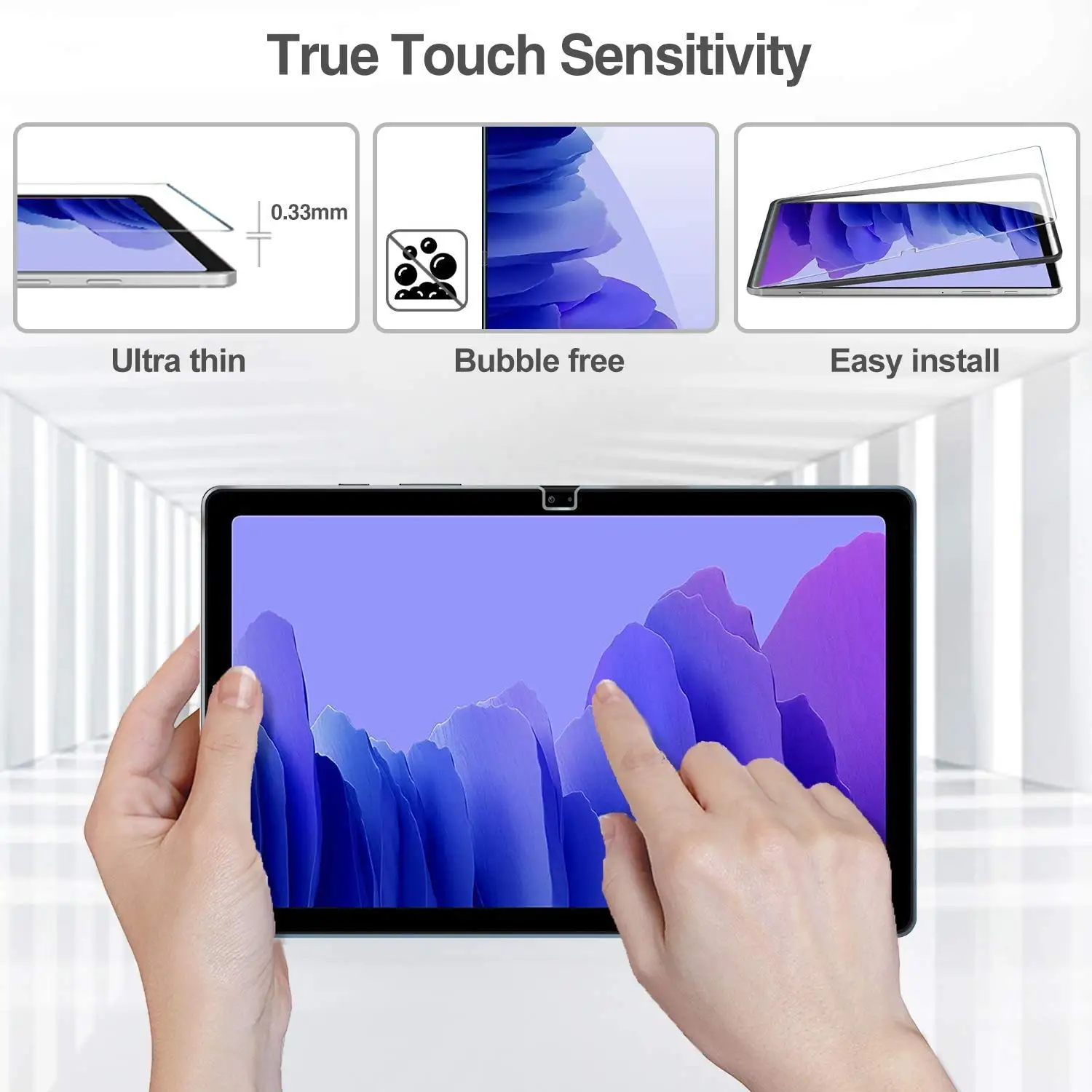 (В 3 упаковках) Закаленное стекло для Samsung Galaxy Tab A7 10,4, 2020, зеркальная фотопленка для планшетов