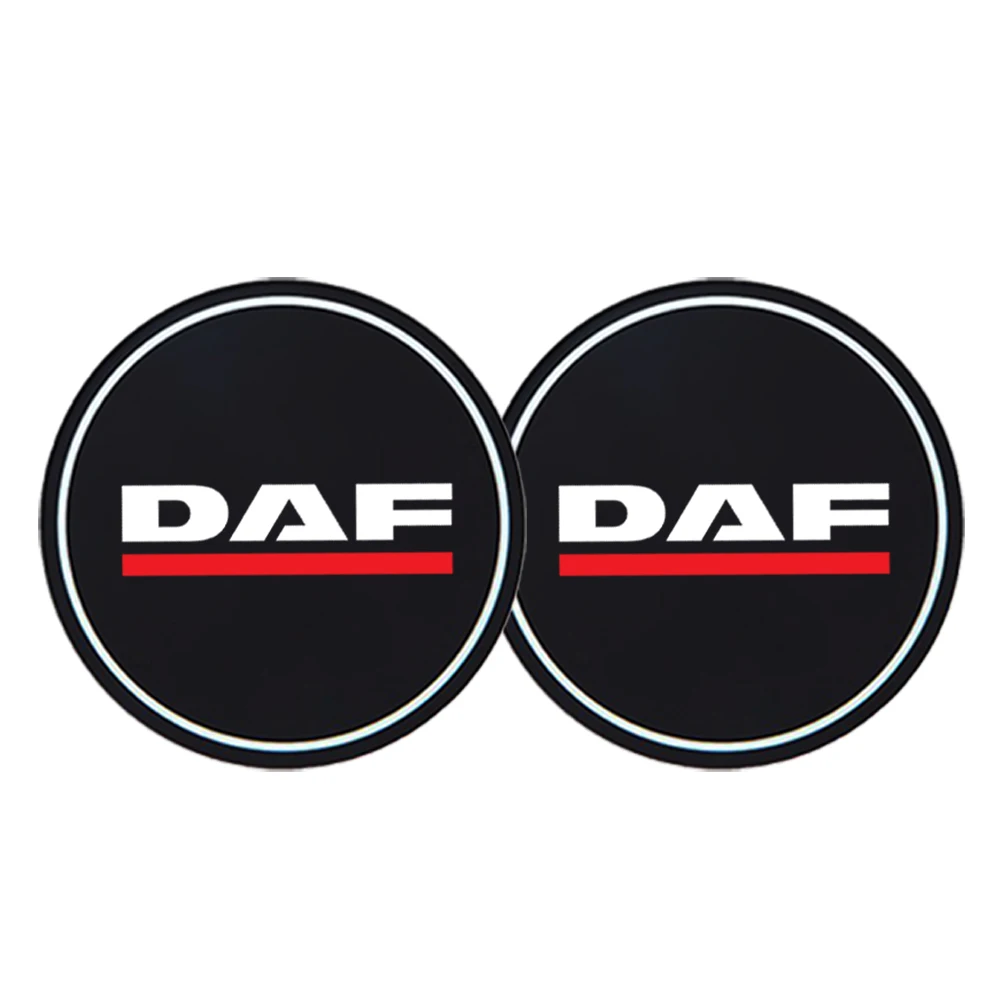 2Pcs Car Coasters Water Cup Slots Non-Slip Mat Waterproof Water Cup Mat Drink Pad For DAF XF 95 105 CF LF VAN Car accessories cup holder coasters car coaster pads