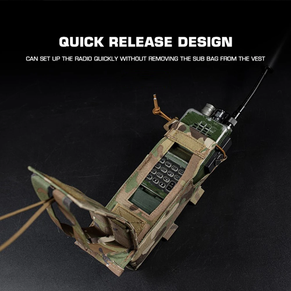 Radio Pouch Walkie-Talkie Bag PRC 152 Drop-down Radios Outdoor Tool MOLLE Belt Pouches for Hunting Vest Plate Carrier 3