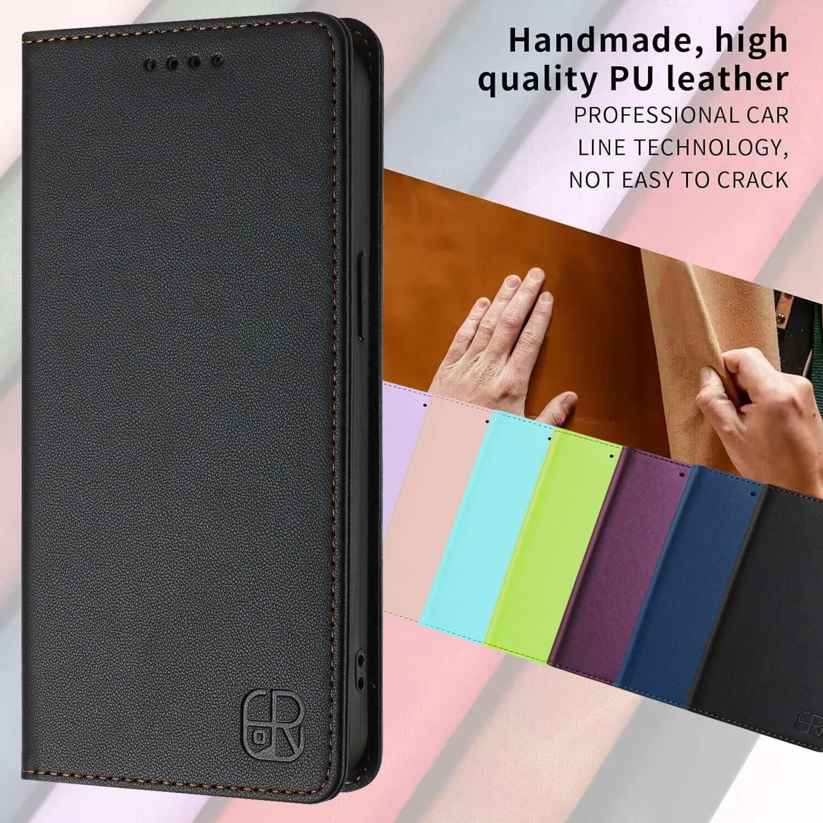 Magnetic RFID Blocking Leather Phone Case with Card Slots and Anti-Scratch Wallet Cover