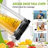 Blender Replacement Parts For Ninja, 32Oz & 24Oz Ninja Blender Cups Replacement With To-Go Lids & 7-Fins Extractor Blade 2