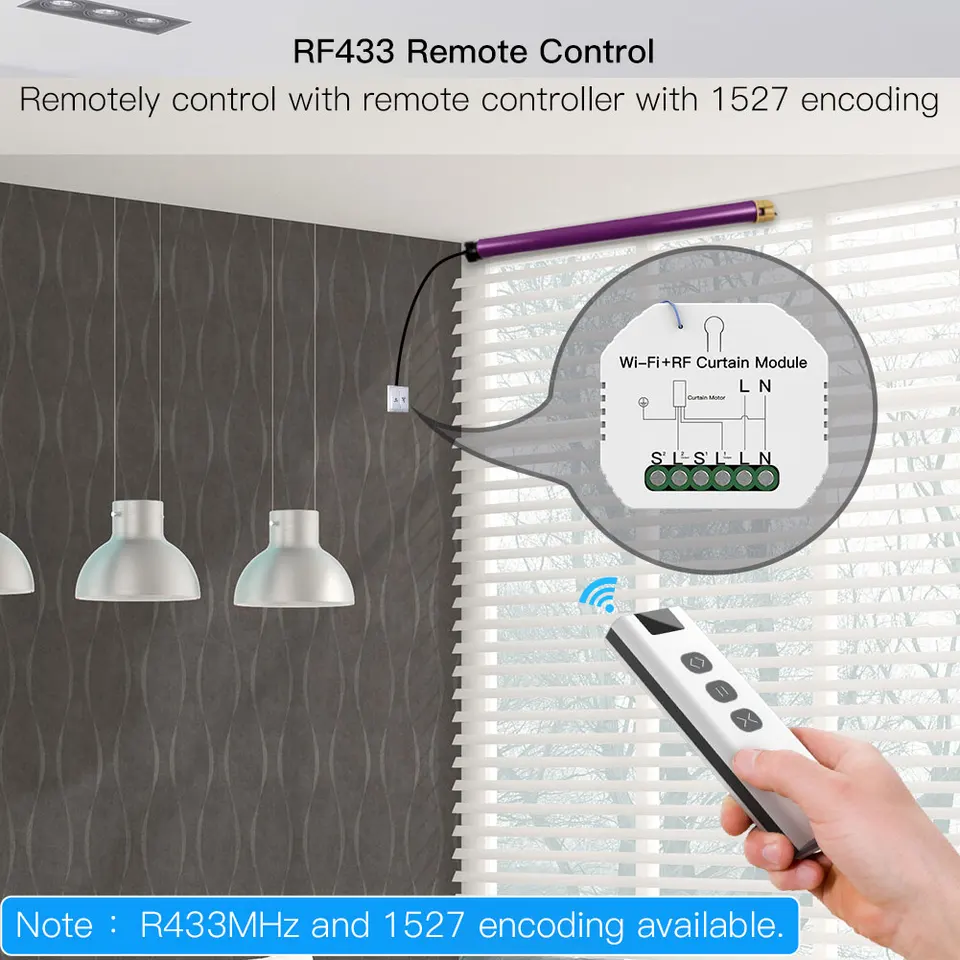 Draadloze rolluiksturing na-installatieset, afstandsbediening met WIFI-RF rolluik en ontvanger module, draadloze schakelaar voor rolluiken, jaloezieën, luifels, compatibel met WLAN Tuya APP, Alexa Draadloze rolluiksturing na-installatieset, afstandsbediening met WIFI-RF rolluik en ontvanger module, draadloze schakelaar voor rolluiken, jaloezieën, luifels, compatibel met WLAN Tuya APP, Alexa