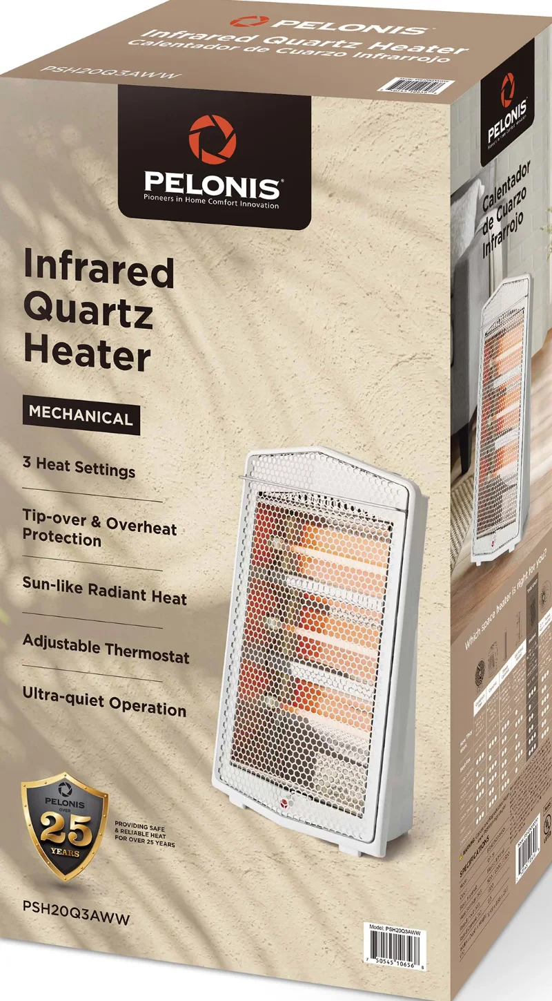 Pelonis 1500W Electric Quartz Radiant Heater with 3-Heat Settings,  PSH20Q3AWW, White - AliExpress