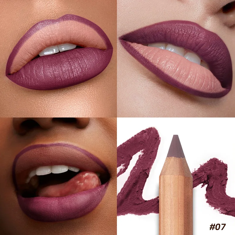 Matte Lip Liner Long-Lasting Smooth Application Includes Sharpener