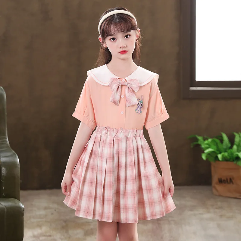 Short School Uniform for Teen Girls Summer Purple Pink Girl Skirt Jk Sets Cute Schoolgirl Costume Korean Skirts Girls' Dress - AliExpress