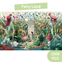 75*50cm Paper Jigsaw Puzzle 1000PCS Fairy Land Cartoon Adults Stress Relief Children Educational Entertainment Toys Christmas 1