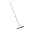 Thatch Rake 3 Sections Stainless Steel Dethatcher Lawn Rake Lawn Thatching Rake for Clearing Dead Grass 6