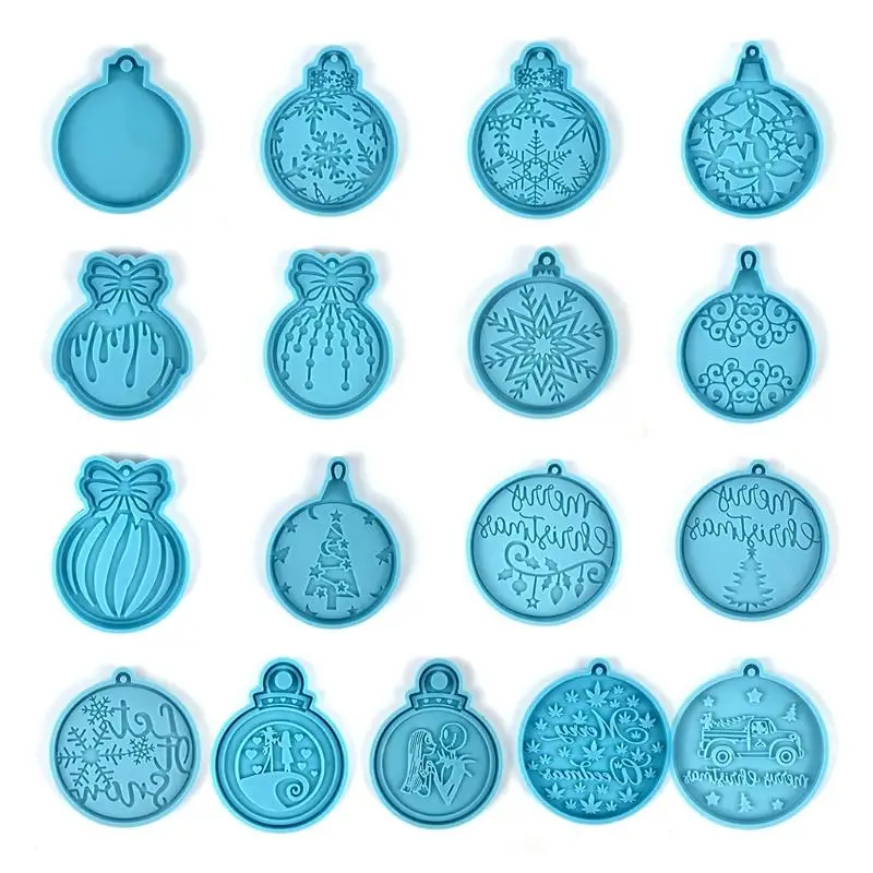 

Shiny Glossy Resin Molds Christmas Keychain Silicone Mold DIY Keychain Pendant Jewelry Epoxy Resin Crafting Molds