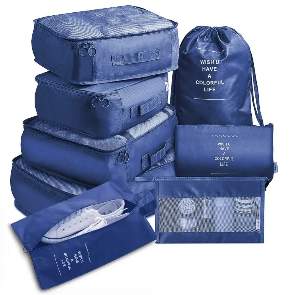 New 8PCS/Set Organizer Bags for Travel Organizer Bags Accessories Luggage Suitcase Organizer Waterproof Wash Bag Clothes Storage