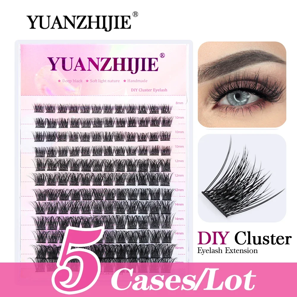 

5pcs/Lot Bundles Professional Makeup Individual Lashes Cluster Spikes Lash Wispy Premade Russian Natural Fluffy False Eyelashes.