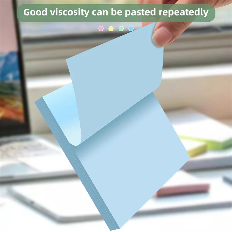 Soft Colors Sticky Note Pads, 3×3'' Self-stick Memo Pads, Super Adhesive Sticky Notes, Perfect for Office, Home, School, Meeting 3