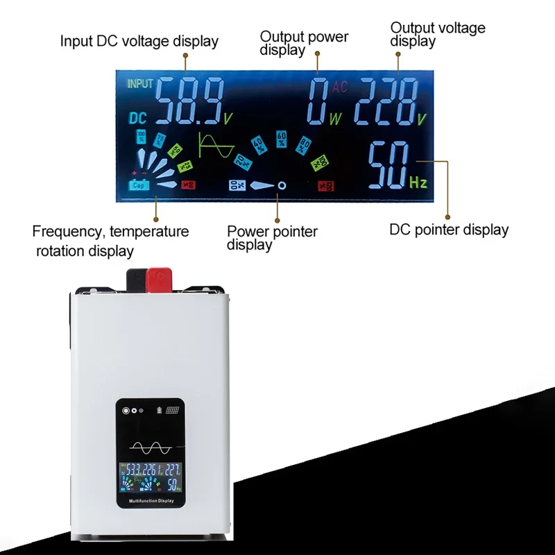순수 사인파 인버터 800W/1300W 12V에서 110V 전력 변환기(LCD 디스플레이 포함) 미국식 소켓 차량용 RV 캠핑용