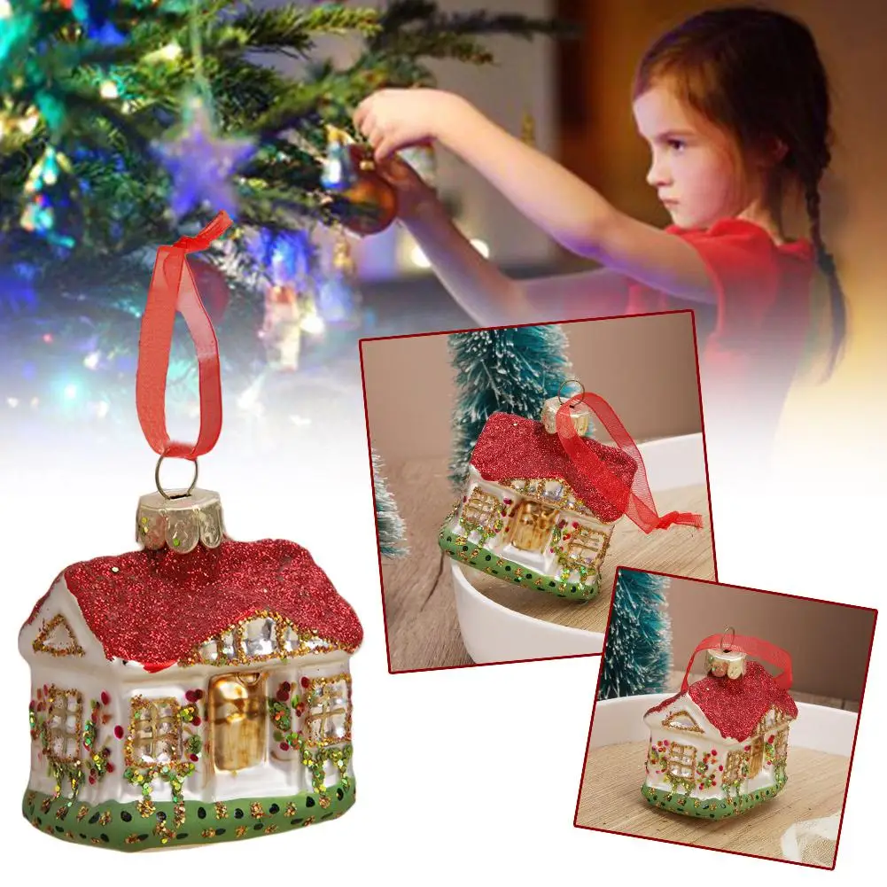 

Christmas House Tree Hanging Ornaments Door Window Decorations For Home New Year Nativity Glass Christmas Scene Festival To S3S4