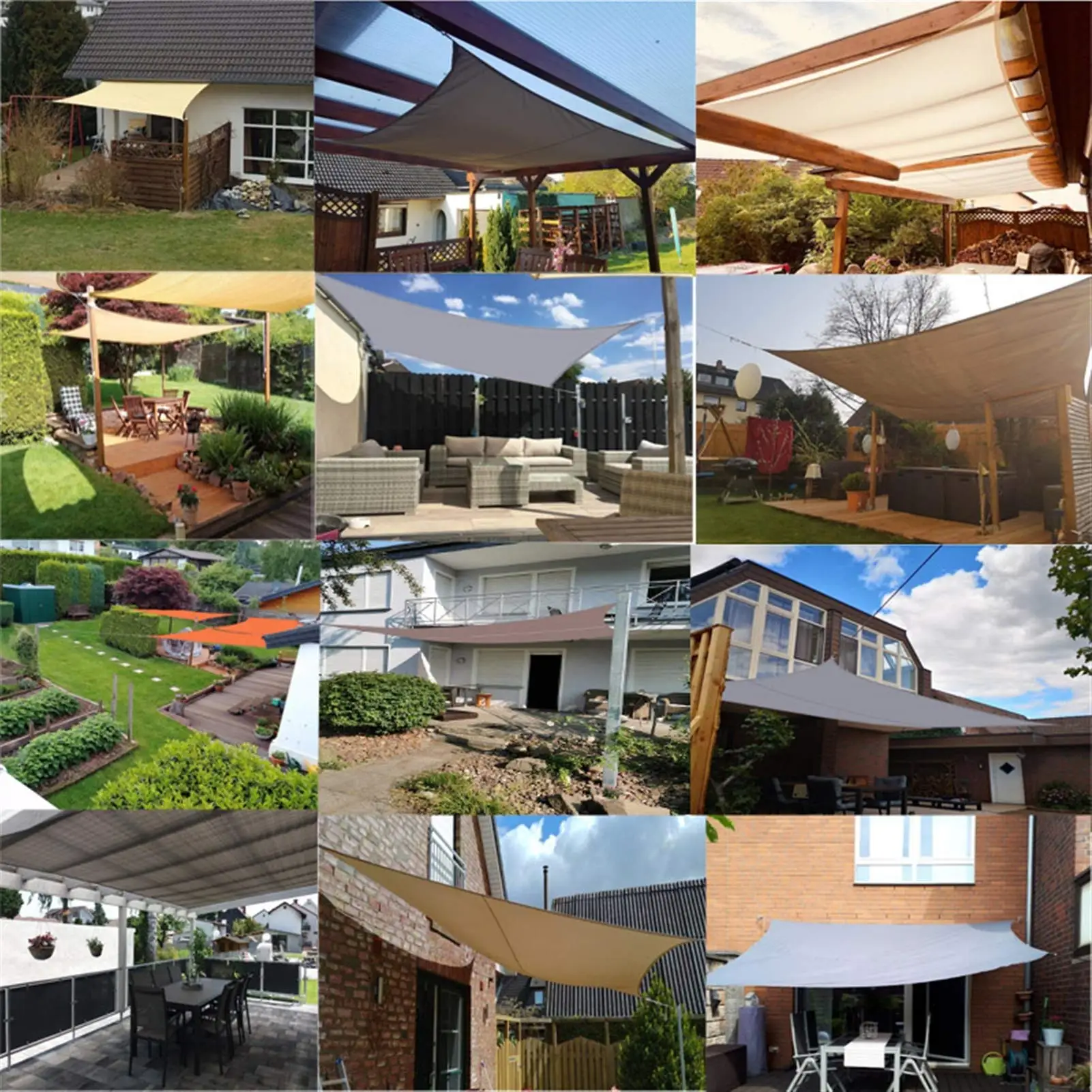 Sun Shade Sail Waterproof Outdoor Awnings Garden Canopy Terrace Car Rectangle Pool Shelter