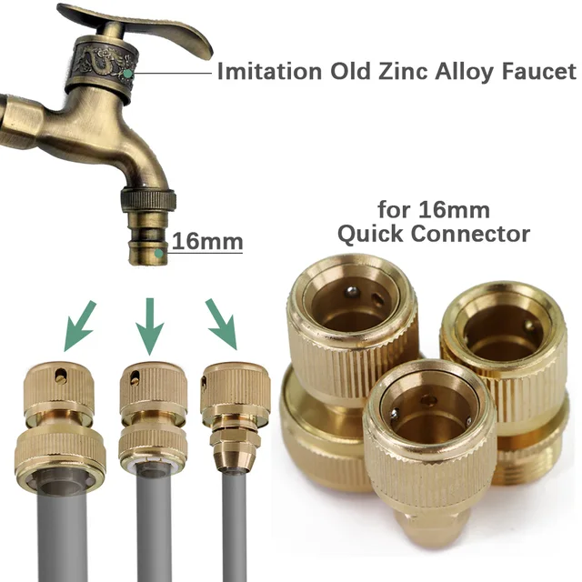Fémkerti Otthoni Vízcsap Kapcsoló Szerszám Cseréje 1/2 "3/4" Tömlő Adapter Csatlakozó Antik Csaptelep Fürdőszoba Konyhai Sárgarézhez - Image 4