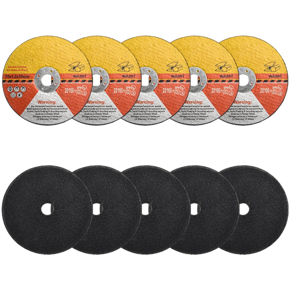 10pcs 75mm Circular Resin Grinding Wheel Fiber Reinforced Resin Saw Blade Cutting Disc For Wood Metal Cutting Angle Grinder