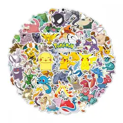 Autocollants dessin animé Pokemon Pikachu Mewtwo, étiquette Graffiti mignon, jouet pour enfants, Skateboard, téléphone, ordinateur portable, bagages, 100 pièces/ensemble 