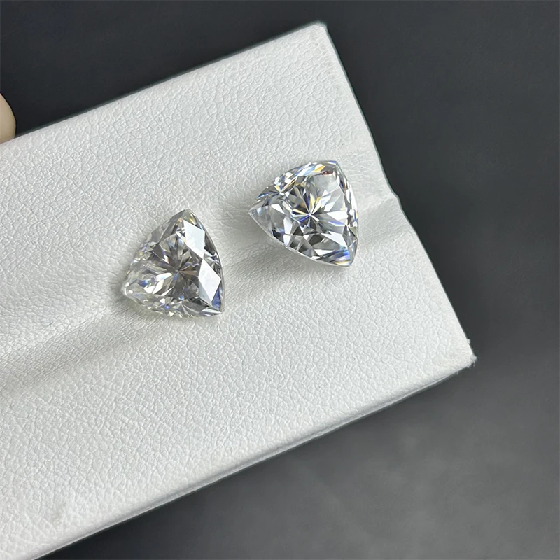 DJMAX 2-14mm Trillion Cut Moissanite Loose Stones Full Triangle Moissanite Diamond Gemstones D Color & VVS1 For Jewelry Making 4