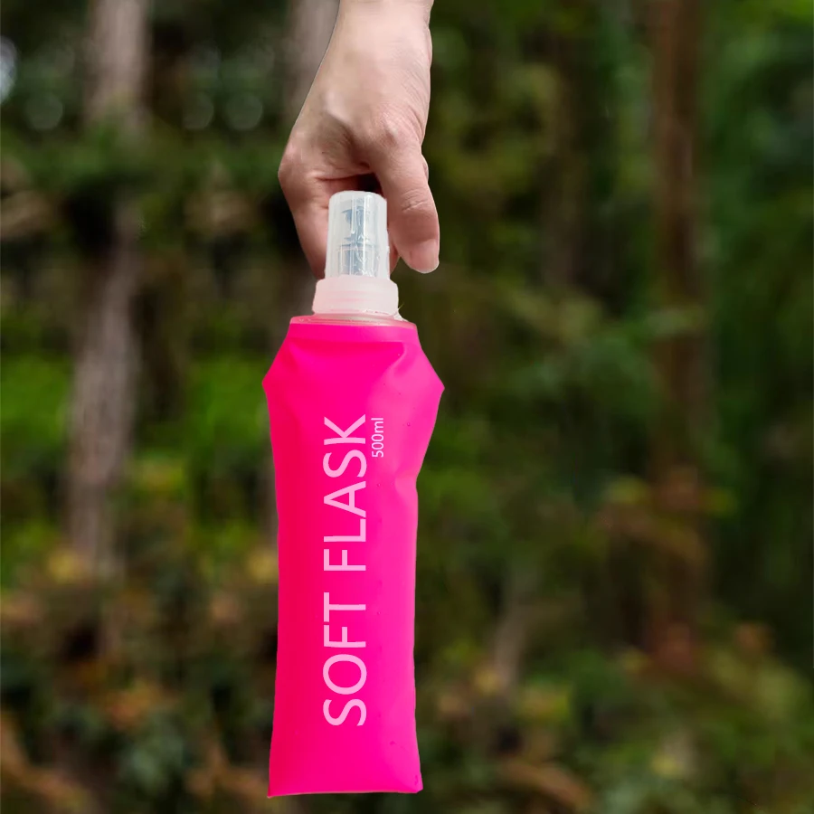 Folding Soft Flask Collapsible Sports Water Bottle Lightweight Leak-Proof for Running, Hiking, Cycling & Outdoor Sports