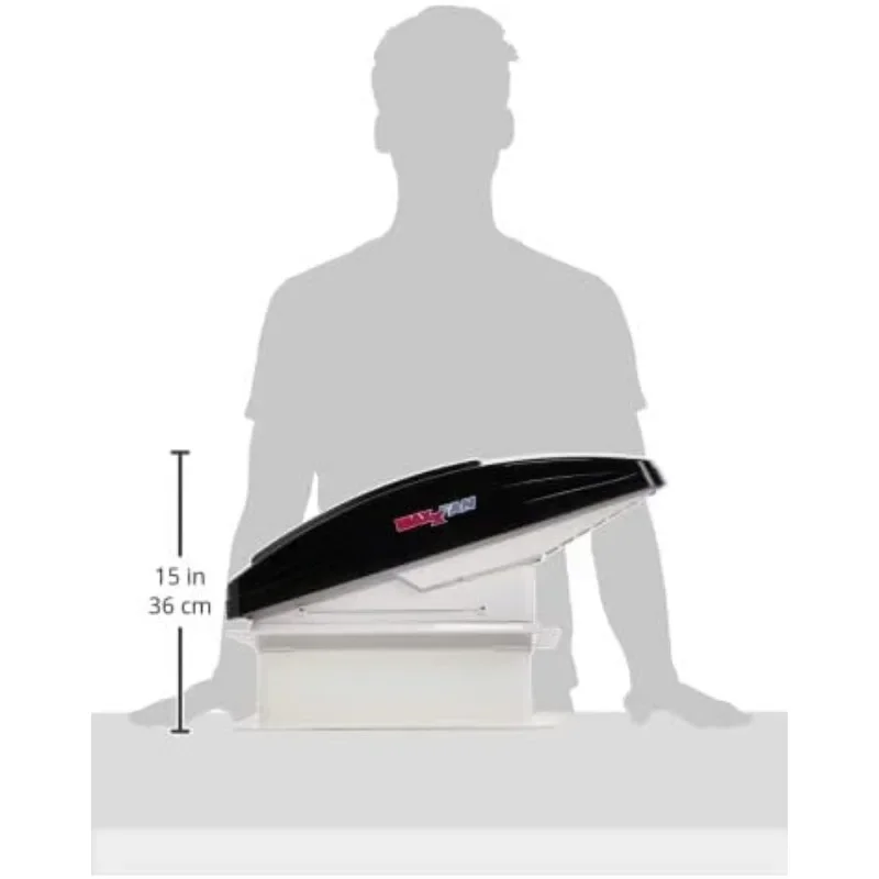MAXXAIR Maxxfan Deluxe Vent, Fan and Vent Cover All in One - Powerful 10 Speed Reversible Fan,Built-in Rain Cover,Remote Control 6