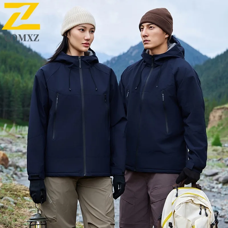 COMXZ High Quality Men Jacket Hooded Outdoor Adventure Multi-Function Parka Leisure Travel Cold Resistant Winter Zipper Coat