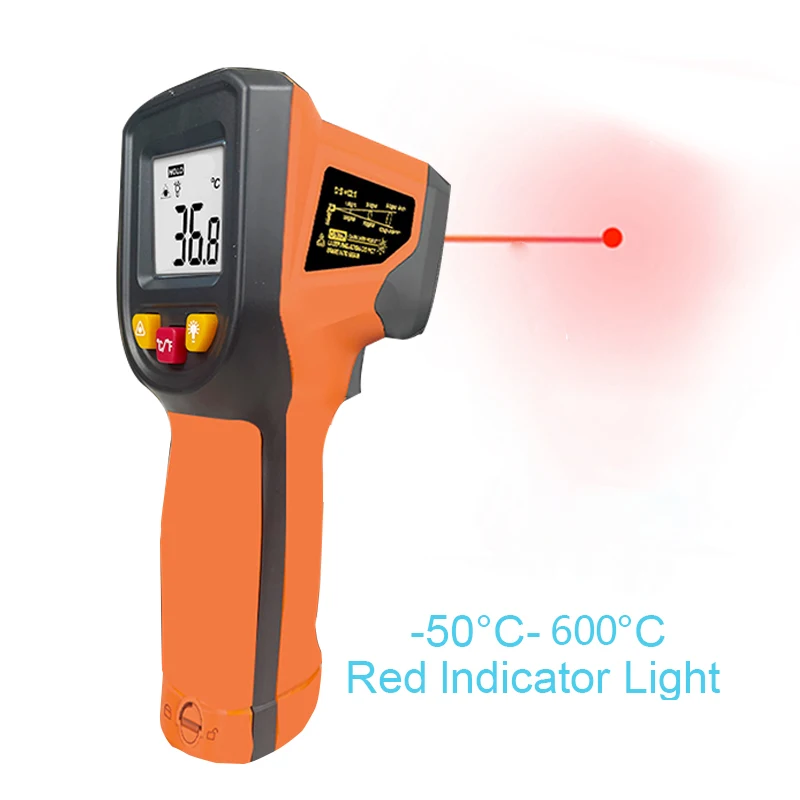 T600 Noncontact Digital Infrared Thermometer Laser Temperature Meter Pyrometer Imager