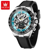OLEVS Mens Watches Automatic Mechanical Watch Sport Clock Date Moon Phase Business Retro Wristwatch Relojes Hombre