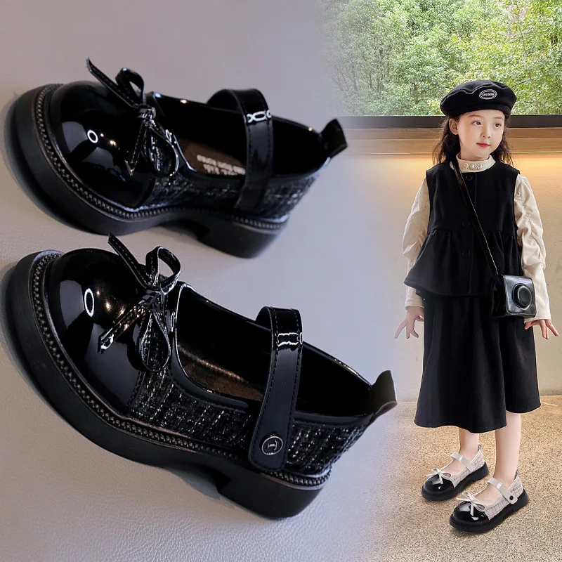 Girls' Spring and Autumn Leather Shoes 2025 Middle aged Children's Baby Soft soled Performance Shoes Children's Princess Shoes - 4