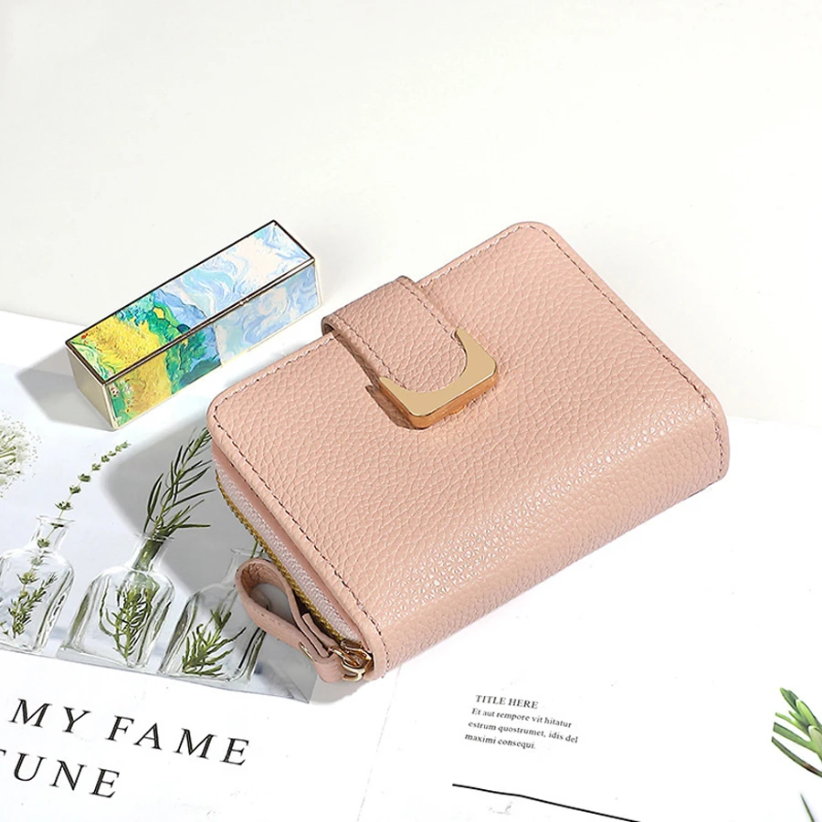 Jiawu Portafoglio Da Donna Piccolo In PU | Borsa Corta Alla Moda Con Fibbia | Portamonete E Portacarte | Accessorio Elegante E Compatto Per Lo Shopping - 2