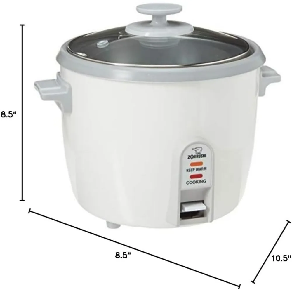 6-Cup (Uncooked) Rice Cooker, Easy-to-use Single Switch Control, Removable, Easy-to-clean, Nonstick Inner Cooking Pan, White 5