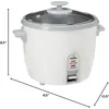 6-Cup (Uncooked) Rice Cooker, Easy-to-use Single Switch Control, Removable, Easy-to-clean, Nonstick Inner Cooking Pan, White 5