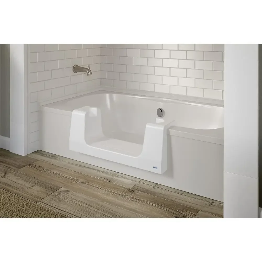 Walk-In Tub Accessibility Kit Convertible Bathtub Traditional Bath And Step-In Shower Large Size White Fast Installation