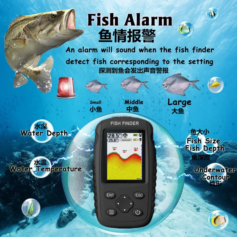 New high-definition color screen fish detector sonar wireless visual high-definition fish detector fishing sonar fishing device
