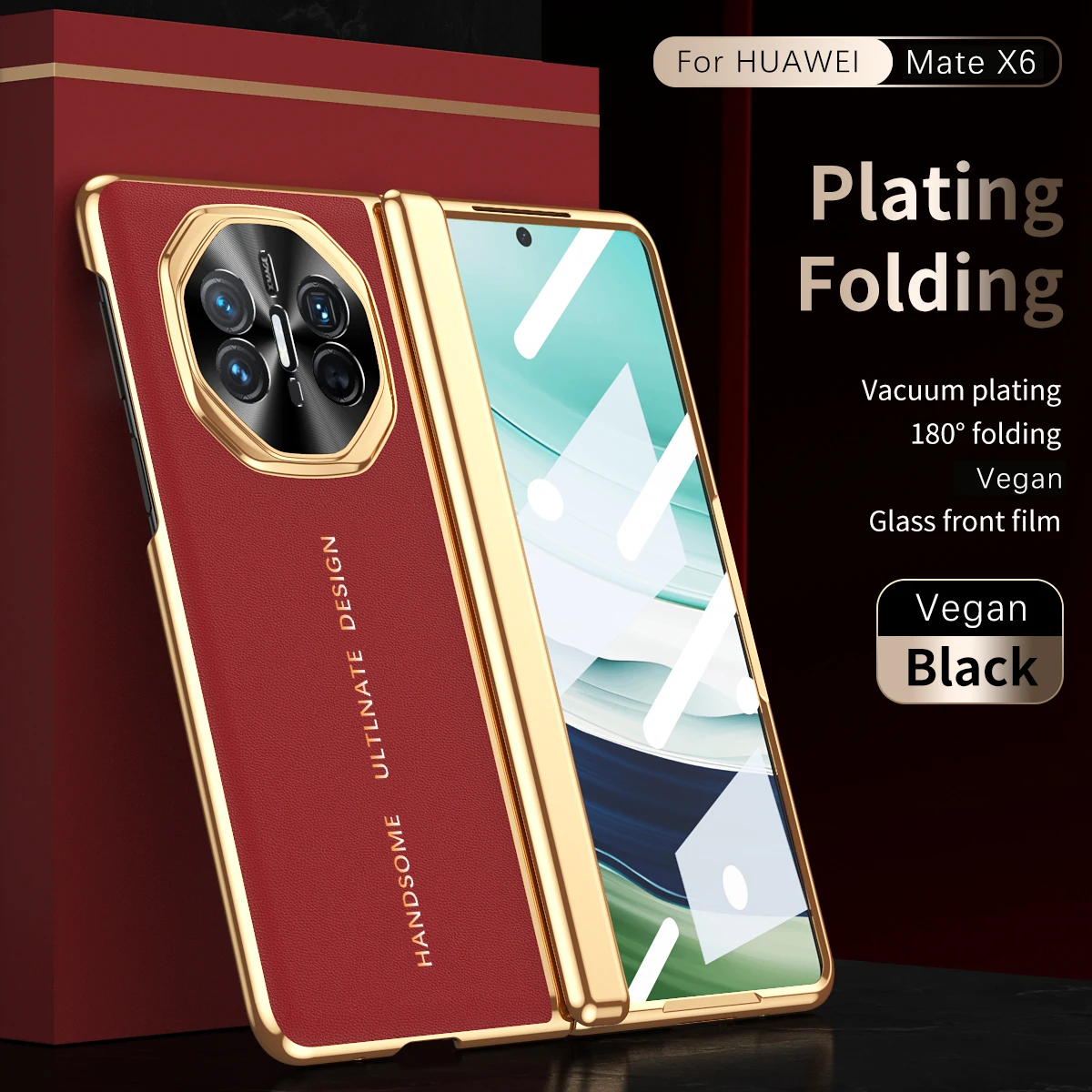 Infinity Foldable Glass Front Film Vacuum Plating Anti-Fingerprint Comfort Hand Flap Phone Case