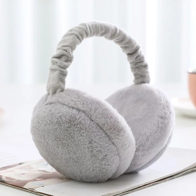 New Earmuffs Women's Winter Cute Foldable Simple Ear Cover Ear Protection Korean Version Warmth Plush Warm Anti-freeze Eartips