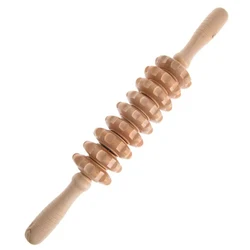 Wooden Massage Roller with 9 Rotating Rollers for Body Shaping and Muscle Relaxation (Massage Roller)