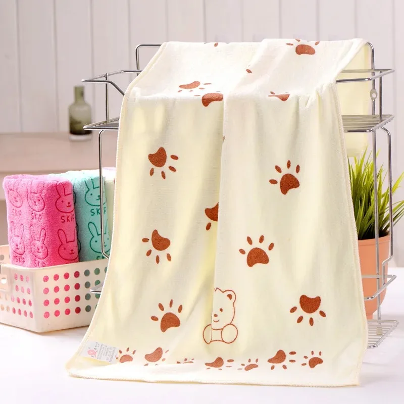 Pet Bath Towel Soft Lovely Cartoon 35*75cm Pets Dog Cat Puppy Super Absorbent Towel Dry Hair Super Large