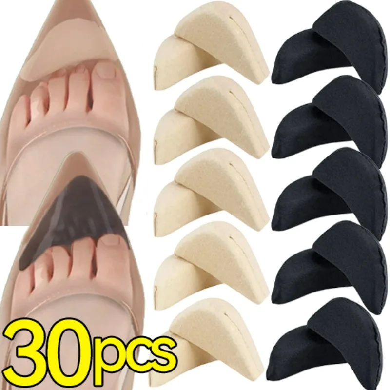 2/30Pcs Foam Toe Plug Insert Women Sponge Forefoot Anti-wear Pain-relief High Heel Protector Adjustable Half-size Pad Insole