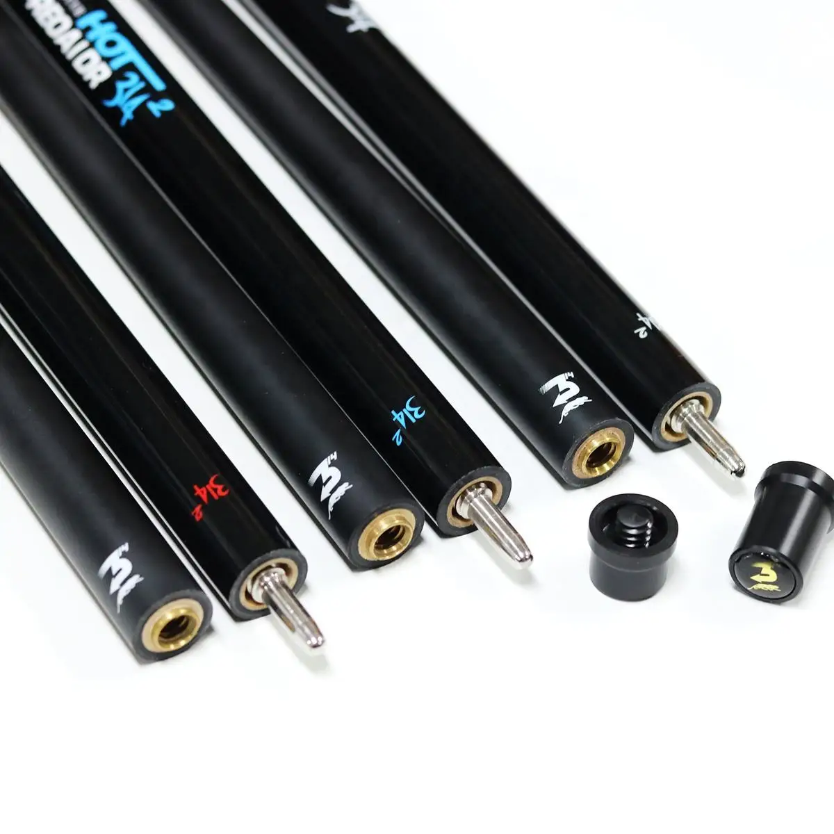 3142 Economical 1/2 58'' Billiard Pool Cue Carbon Coated Wood Shaft, Anti-slip Silicone Wrap, Uni-loc Joint/Collar