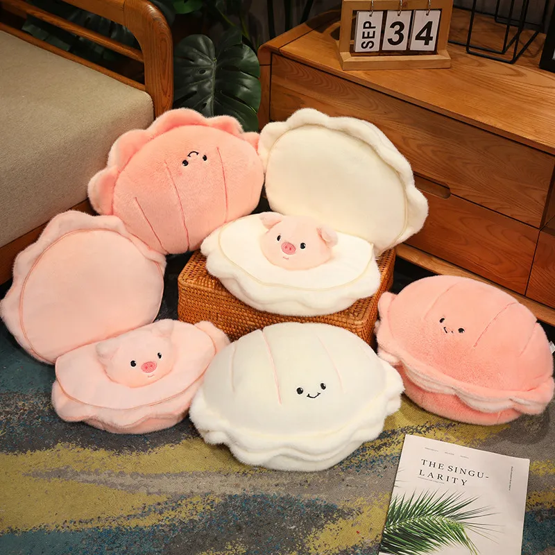 Ocean Theme Plushies Cute Pig Pearl Shell Plush Pillow Kawaii Gift For Girl Birthday Xmas Soft Home Bed Back Cushion 50cm 5