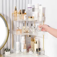 Makeup Storage Shelf Multi-function Bathroom Accessor Large Capacity 3-layer Lipstick Perfume Skincare Corner Rack 1