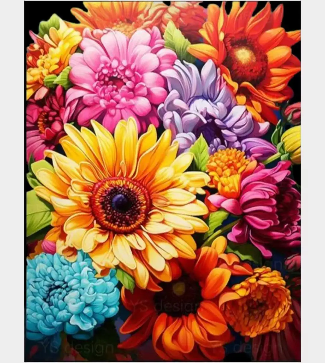 Handmade cross stitch group flower products, exquisite production technology, high-quality materials, bright colors