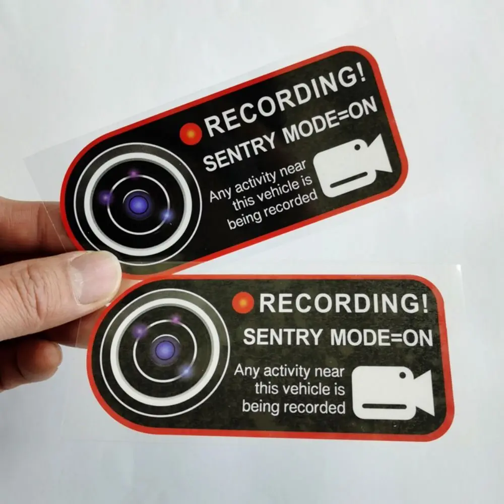 Sentinel Mode Recording Warning Sticker 10*4.5cm Multicolor Alarm System Decal Modification Accessories Car Window