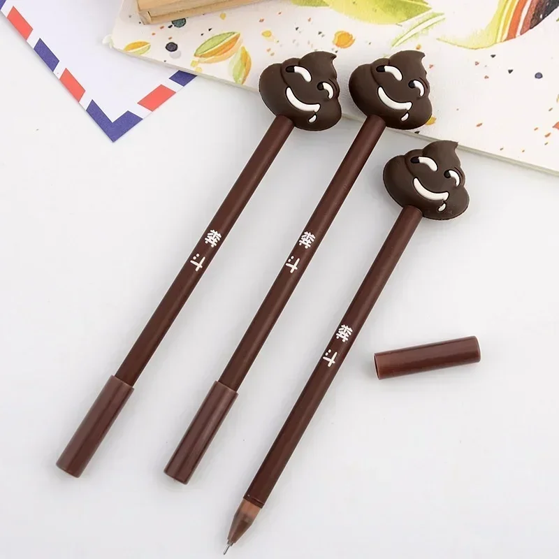 10Pcs Stationery Creative Feces Gel Pen Lovely Expression Cartoon Pen Personality Signing Pen