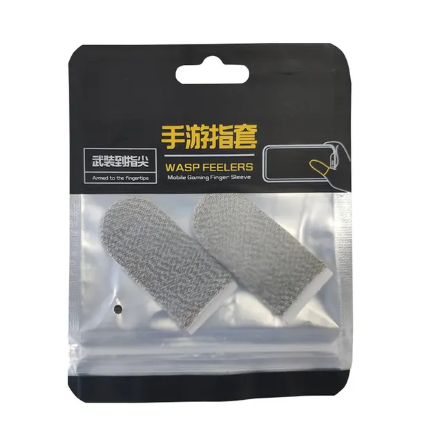 2 Pcs Anti-slip Gaming Finger Cot 18-pin Carbon Fiber Anti-sweat Non-slip High Sensitivity Finger Cots gray