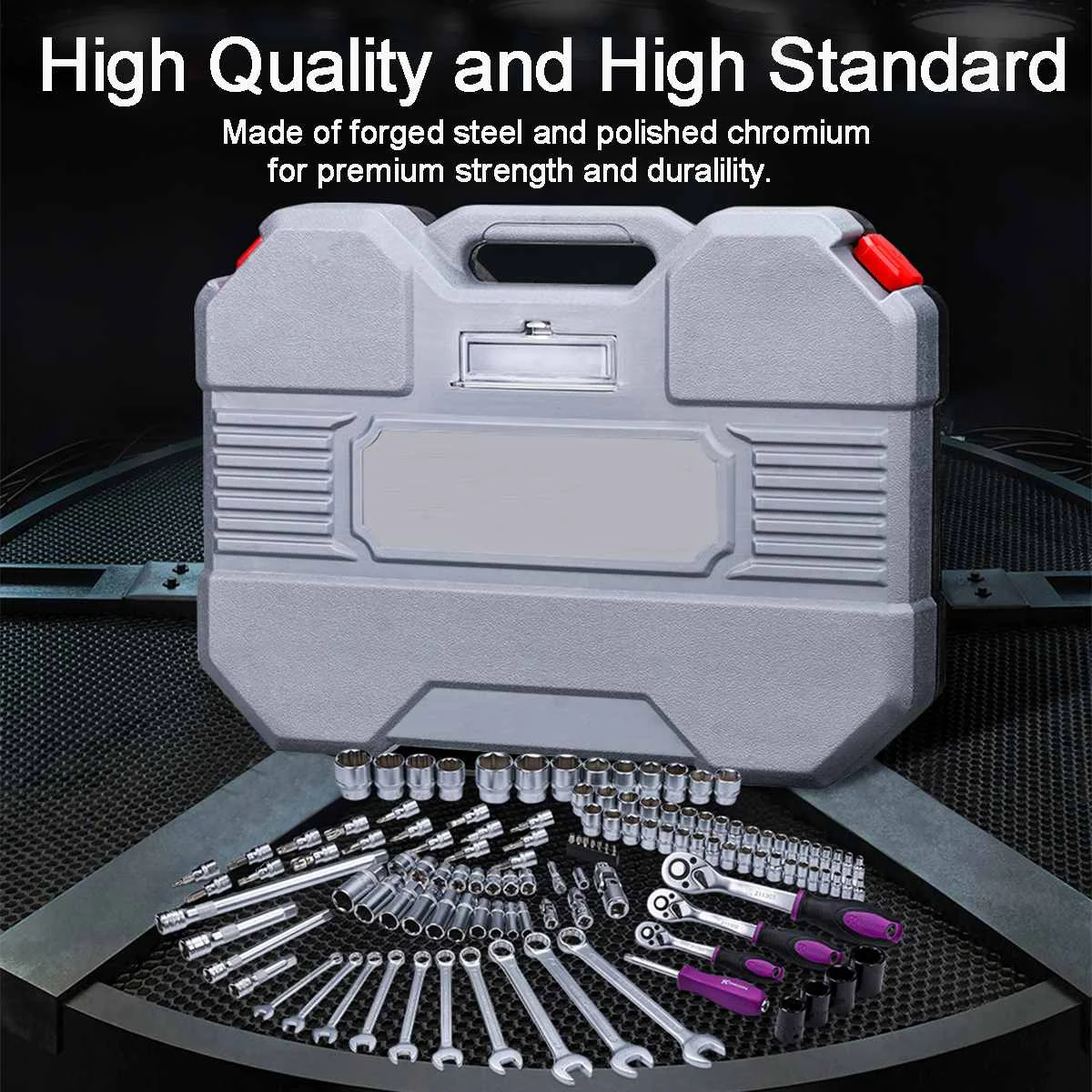 Multifunction 120Pcs CRV Auto Repair Tool Box Set Torque Ratchet